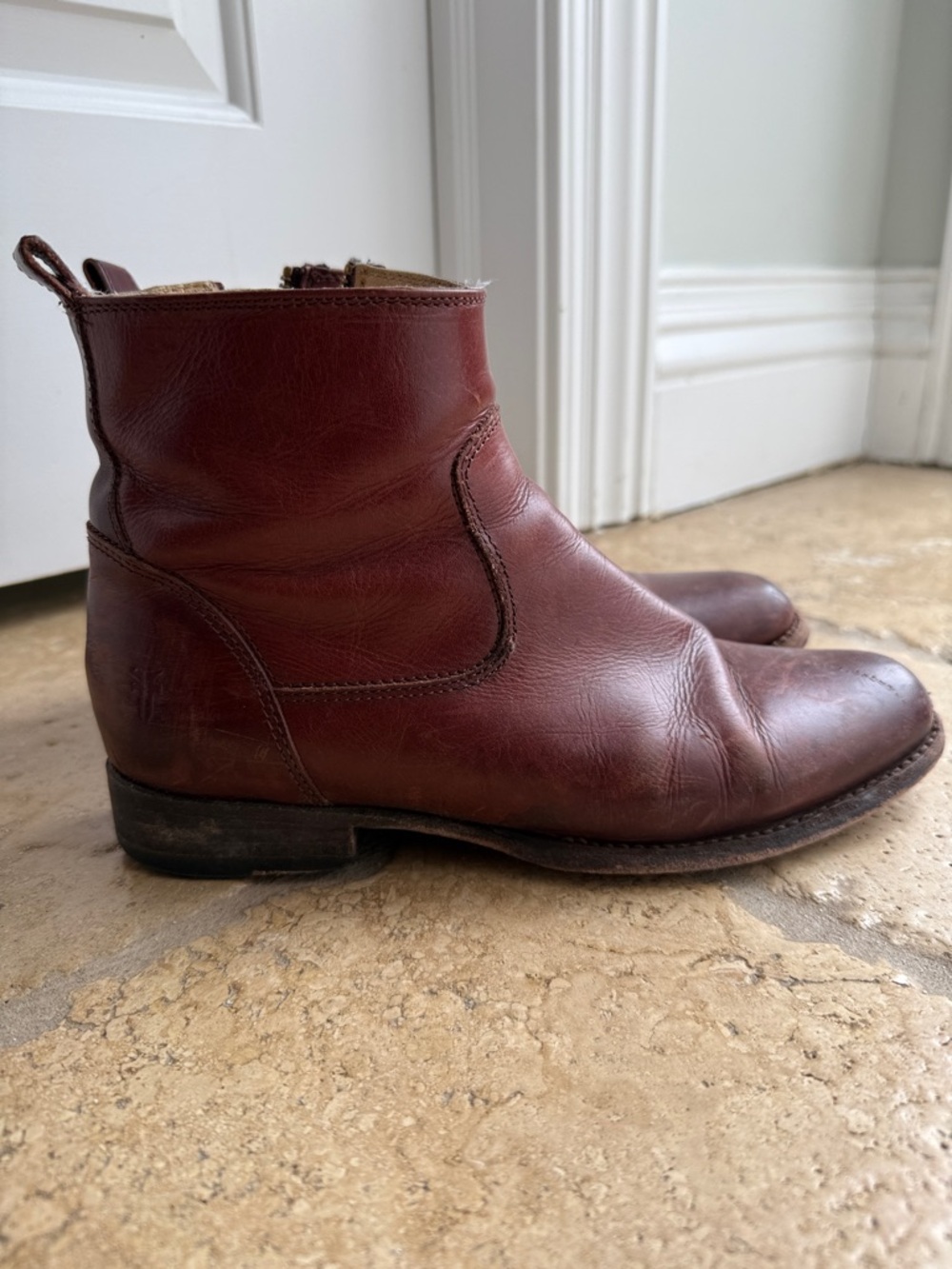 Frye Women's Leather Ankle Boots - Burgundy